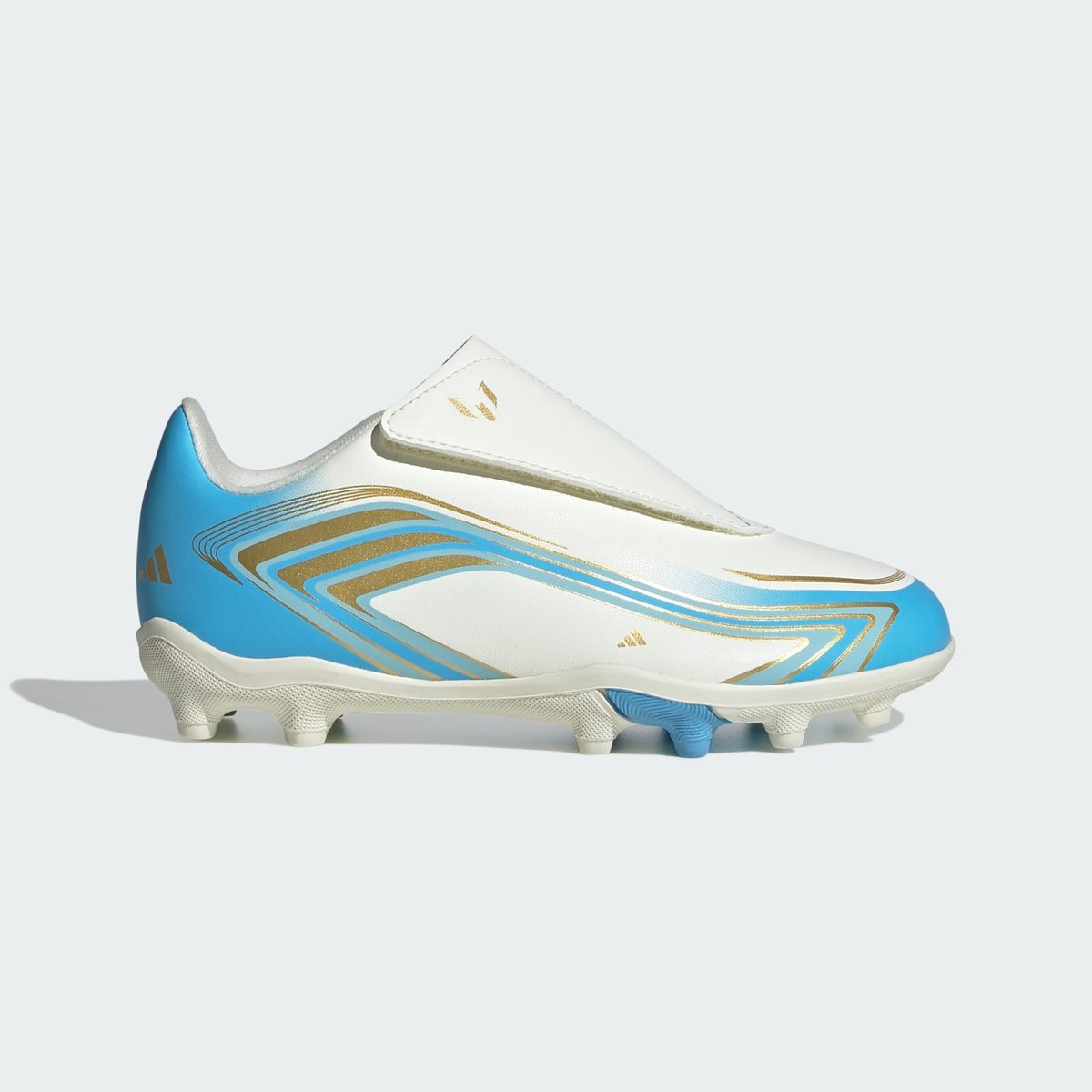 Chaussure De Football Scratch F50 Messi Club Terrain Souple / Multi-Surfaces Enfants ivory / semi blue burst / icey blue, adidas Performance