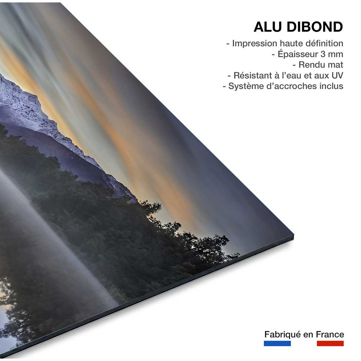 Tableau matin enneigé tableau alu dibond, HEXOA