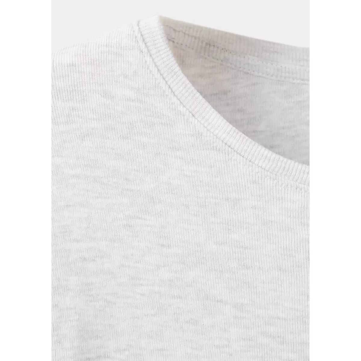 T-shirt à manches longues avec boutons décoratifs gris chiné clair, MANGO TEEN