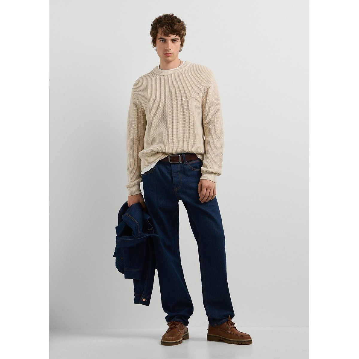Felpa girocollo beige, PEPE JEANS