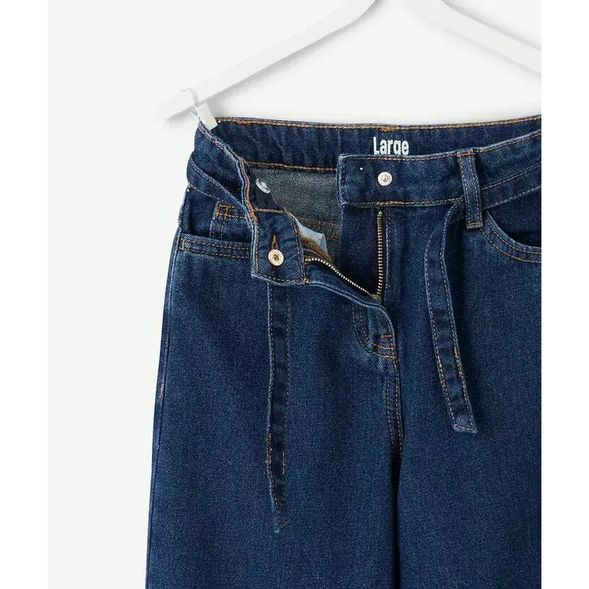 Jean large avec grands revers denim brut, TAPE A L'OEIL