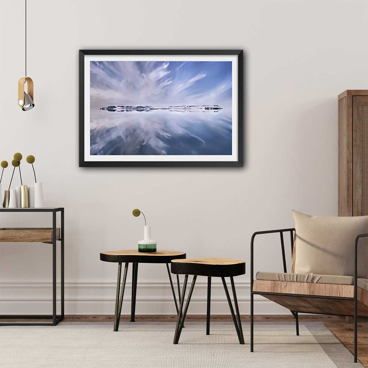 Affiche paysage Une Journee en Arctique affiche + cadre en bois - noir, HEXOA
