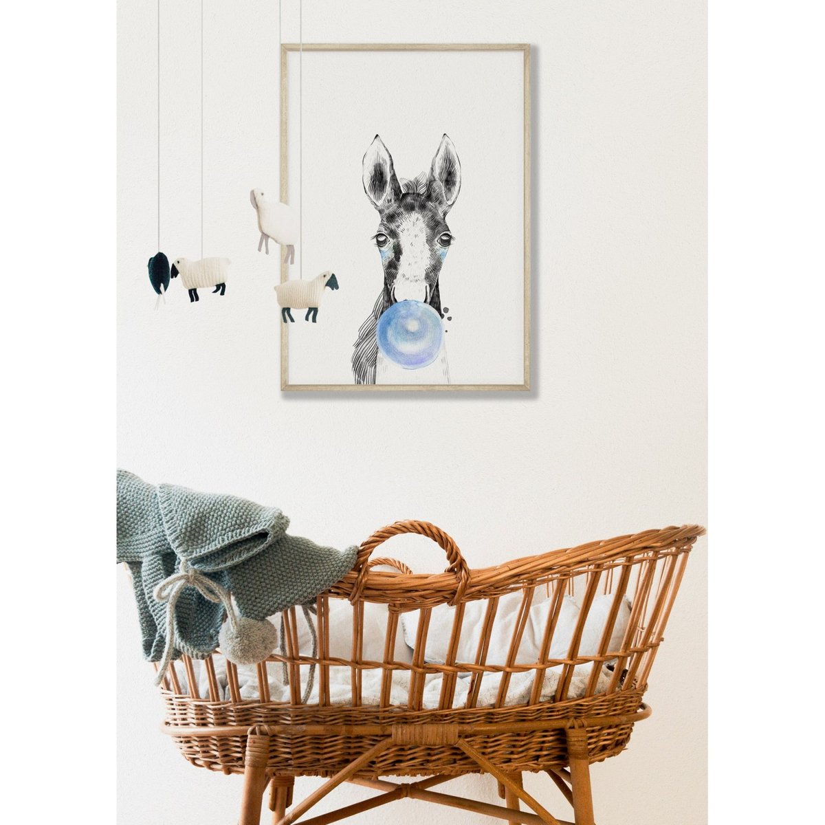 Poster Bulle de Cheval Bleue blanc, L'AFFICHERIE