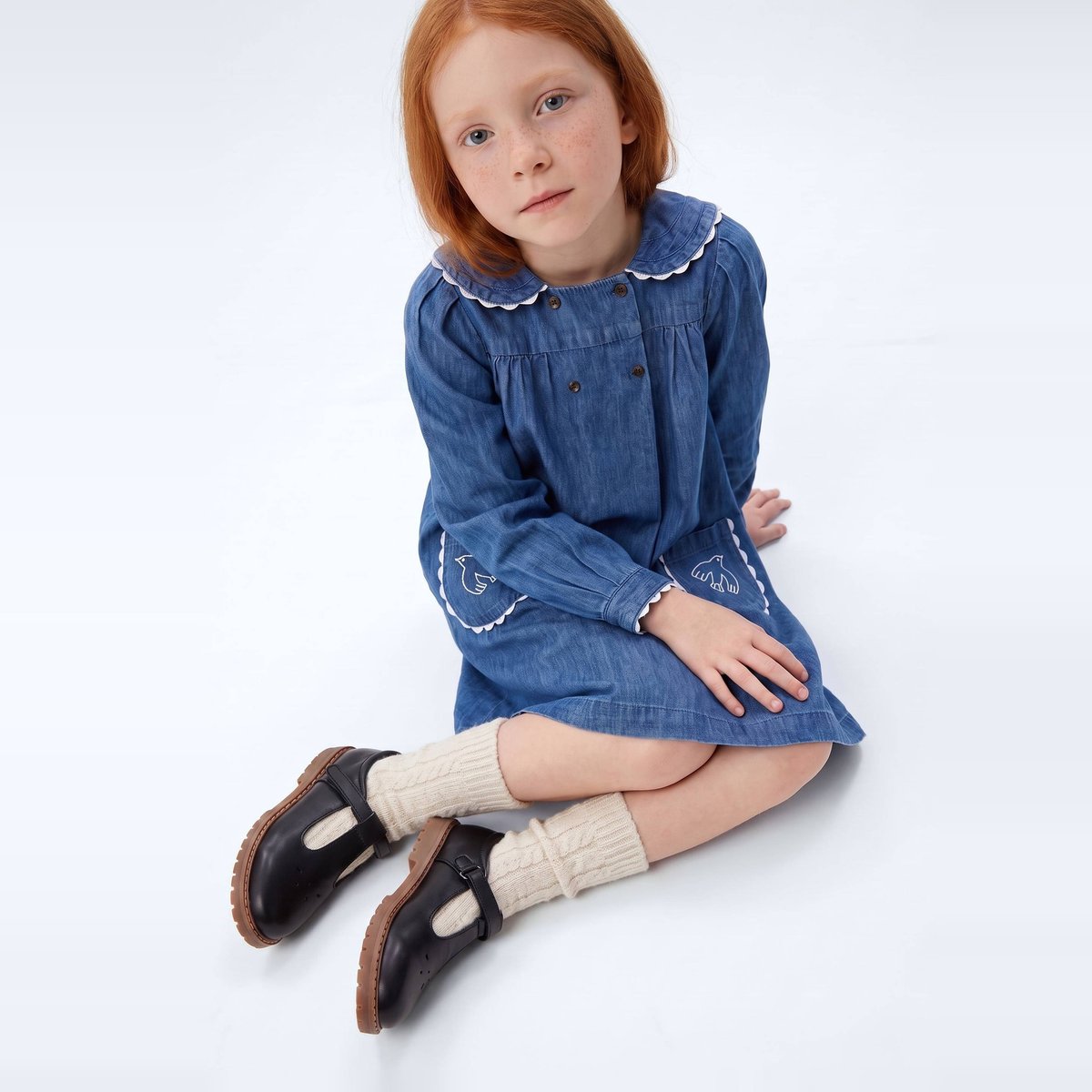 Robe en denim col marin stone denim, MONOPRIX