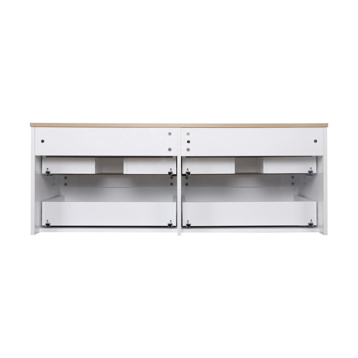 Meuble double vasque suspendu avec plan effet bois 120 cm SORRENTO blanc brillant, MOB IN