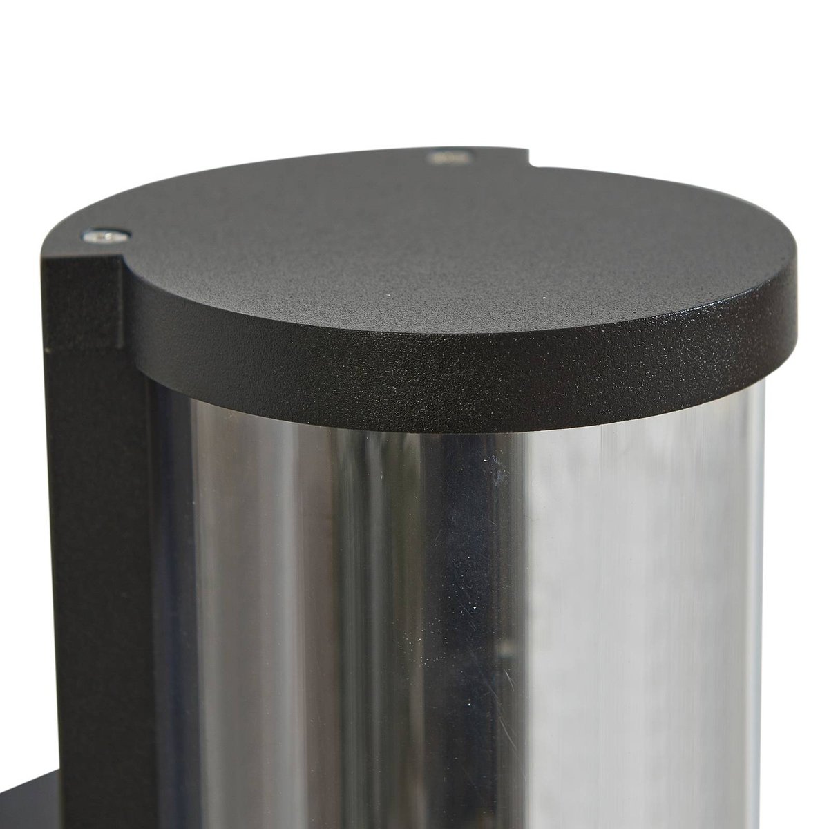 Applique extérieure en aluminium moderne noir, gris fumé, LUCANDE