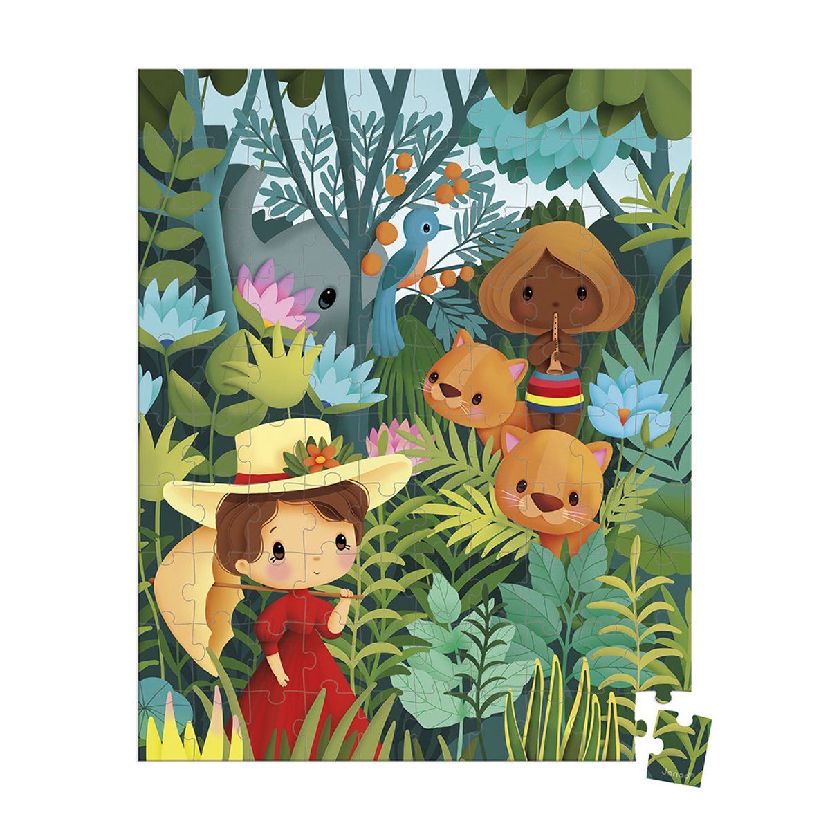 Puzzle 100 Pcs Inspiré De Rousseau couleur unique, JANOD