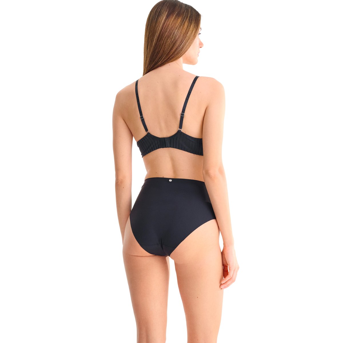 Culotte échancrée taille haute TIA noir, LISCA