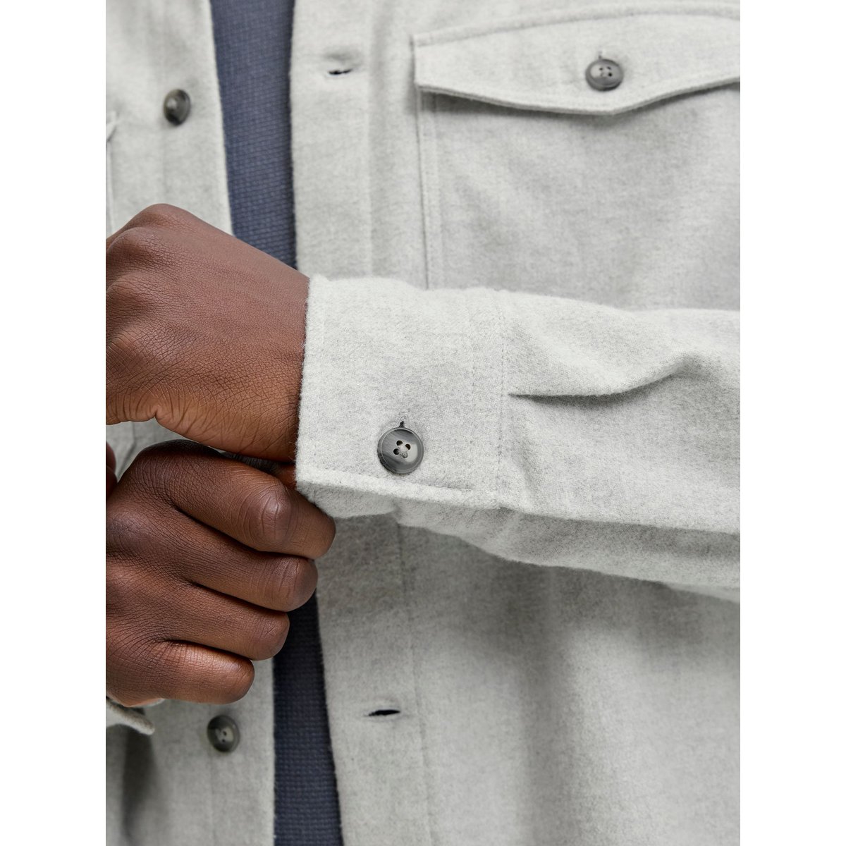 Surchemise light grey melange 1, JACK & JONES