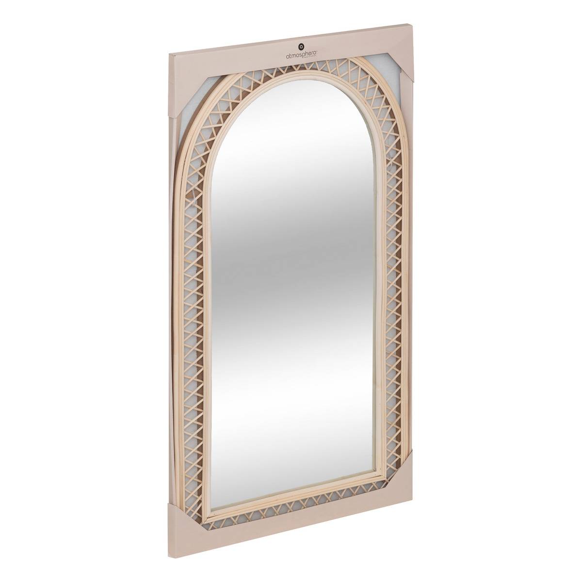Miroir mural arche rotin tressé ANAHI marron, ATMOSPHERA