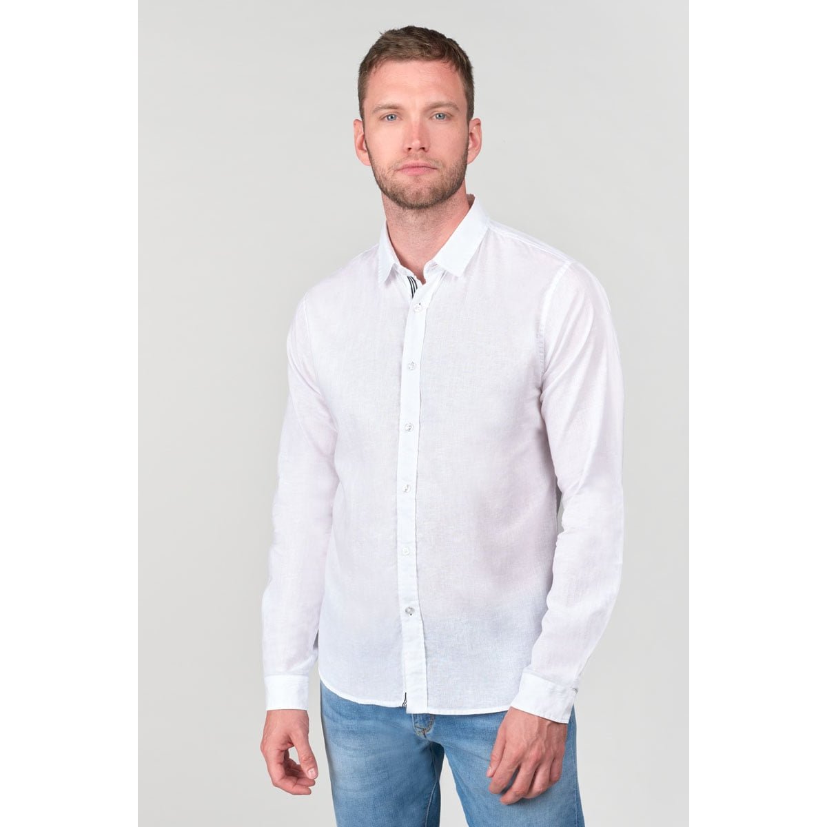 Chemise droite, manches longues white, LE TEMPS DES CERISES