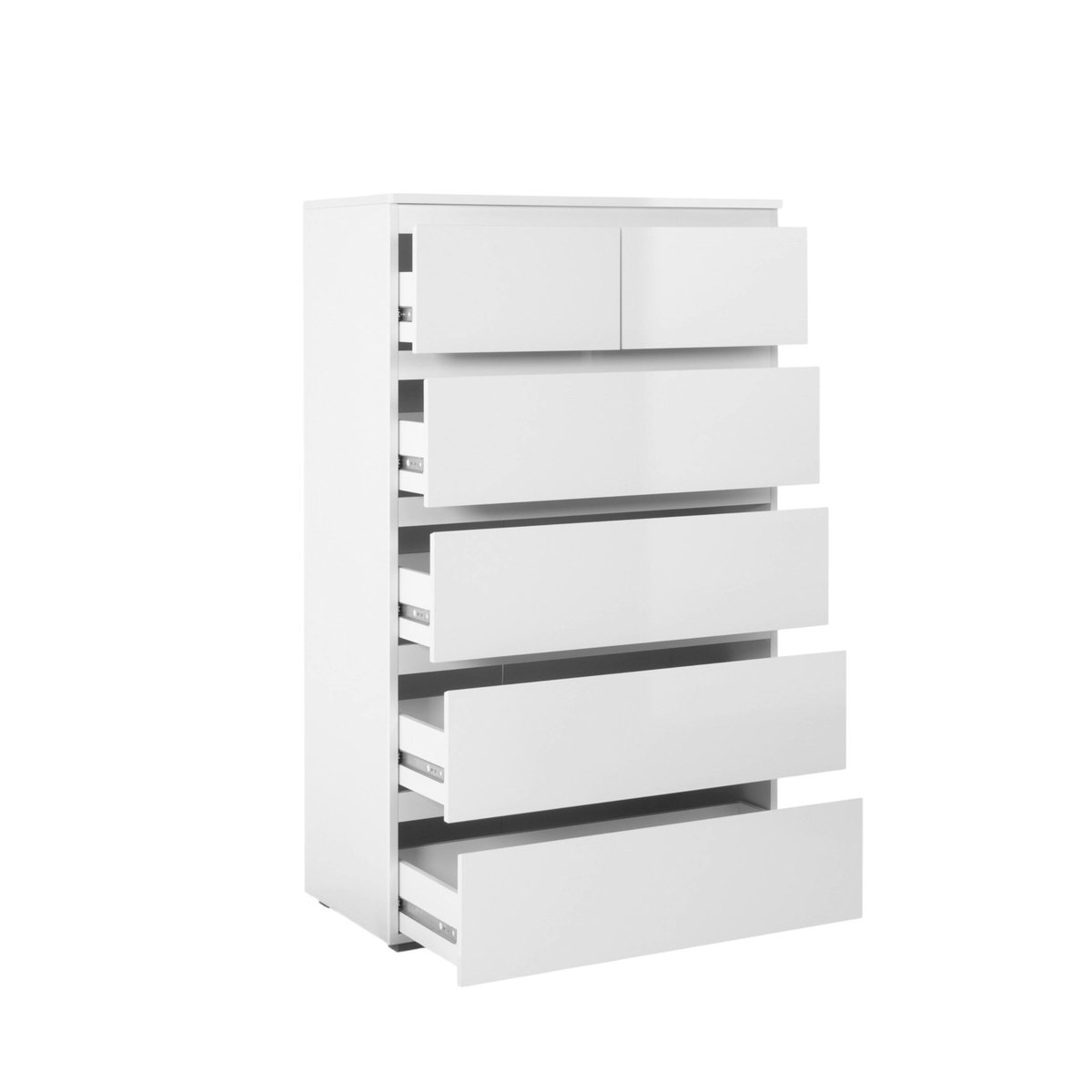 Commode étroite blanche 5 tiroirs ALVA blanc, PIER IMPORT