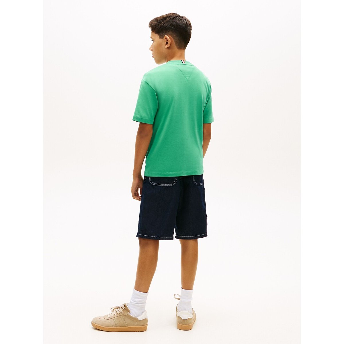 Katoenen T-shirt met korte mouwen groen  , TOMMY HILFIGER