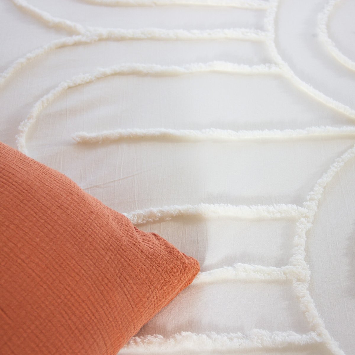 Parure housse de couette coton, Far blanc, C DESIGN HOME TEXTILE