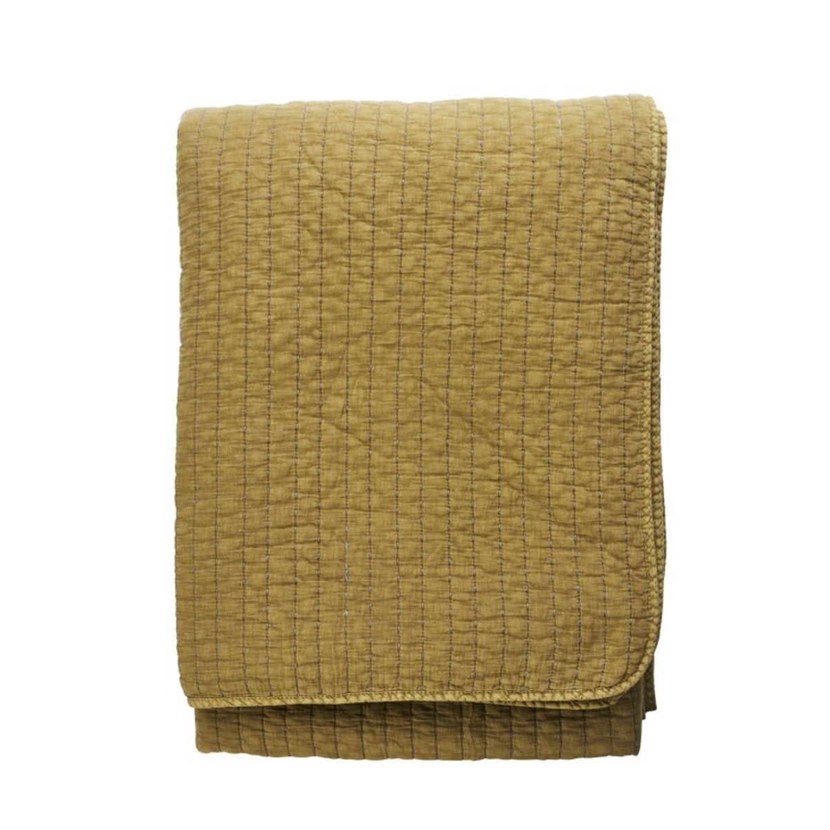 Plaid matelassé coton jaune moutarde, MADAM STOLTZ