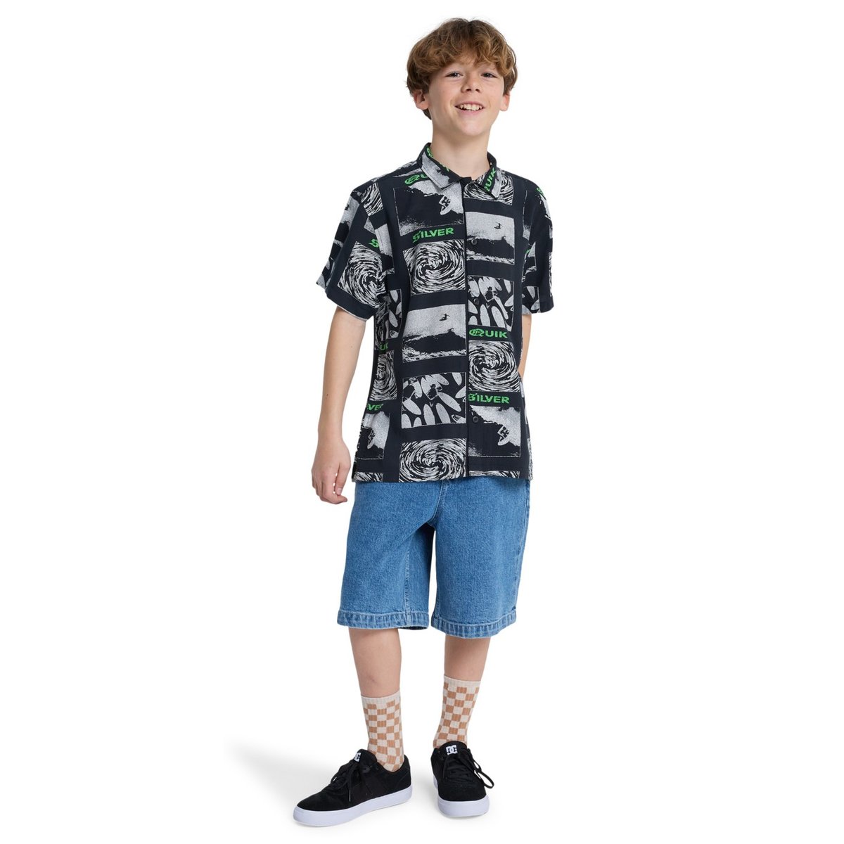 Chemise manches courtes MERCURY TUBES noir mercury tube black, QUIKSILVER