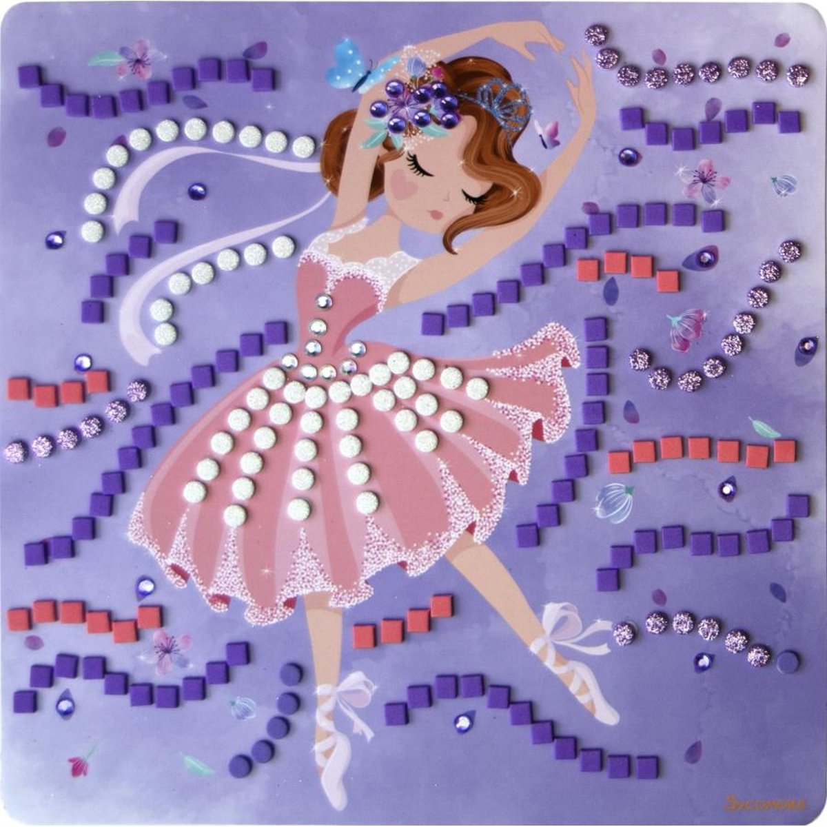 5 Mosaïques Princesses ballerines rose, SYCOMORE