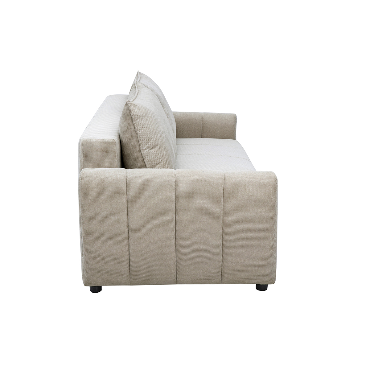 Canapé convertible 3 places en tissu chenille beige FOLDY beige, MILIBOO