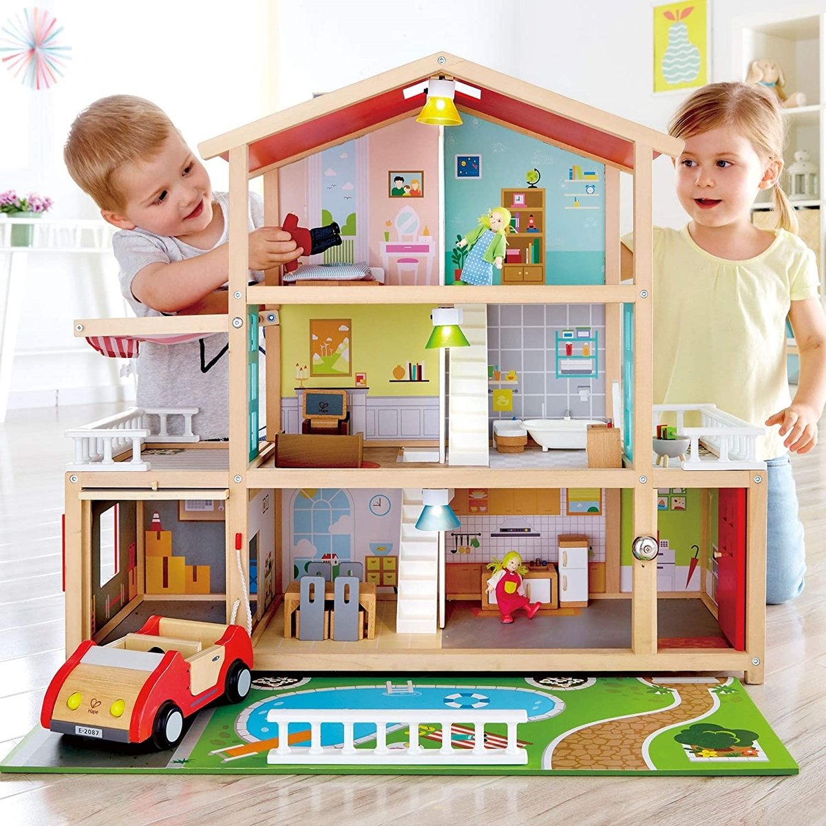 Villa de famille des poupées multicolore, HAPE