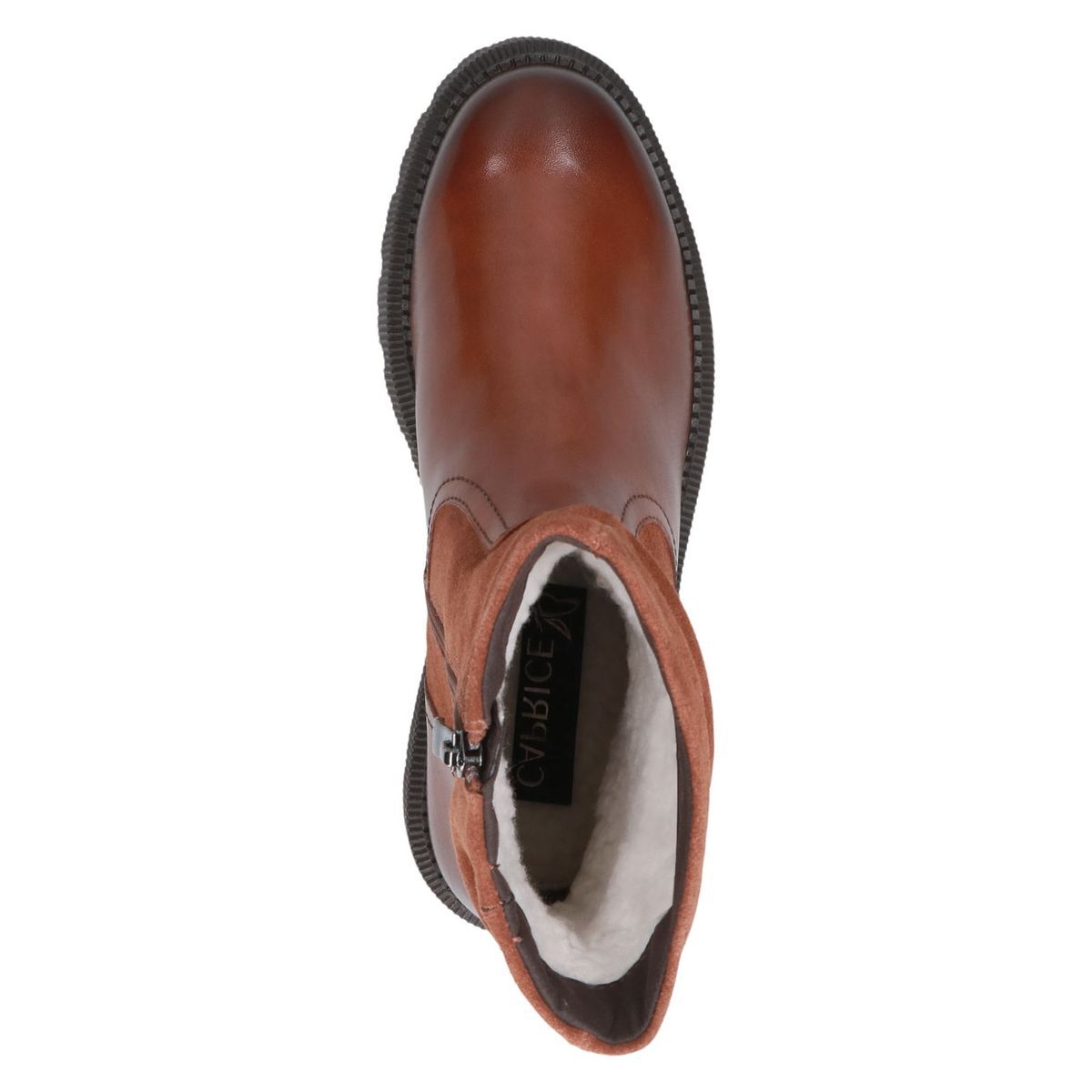 Bottine fourée marron chocolat nubuck, CAPRICE