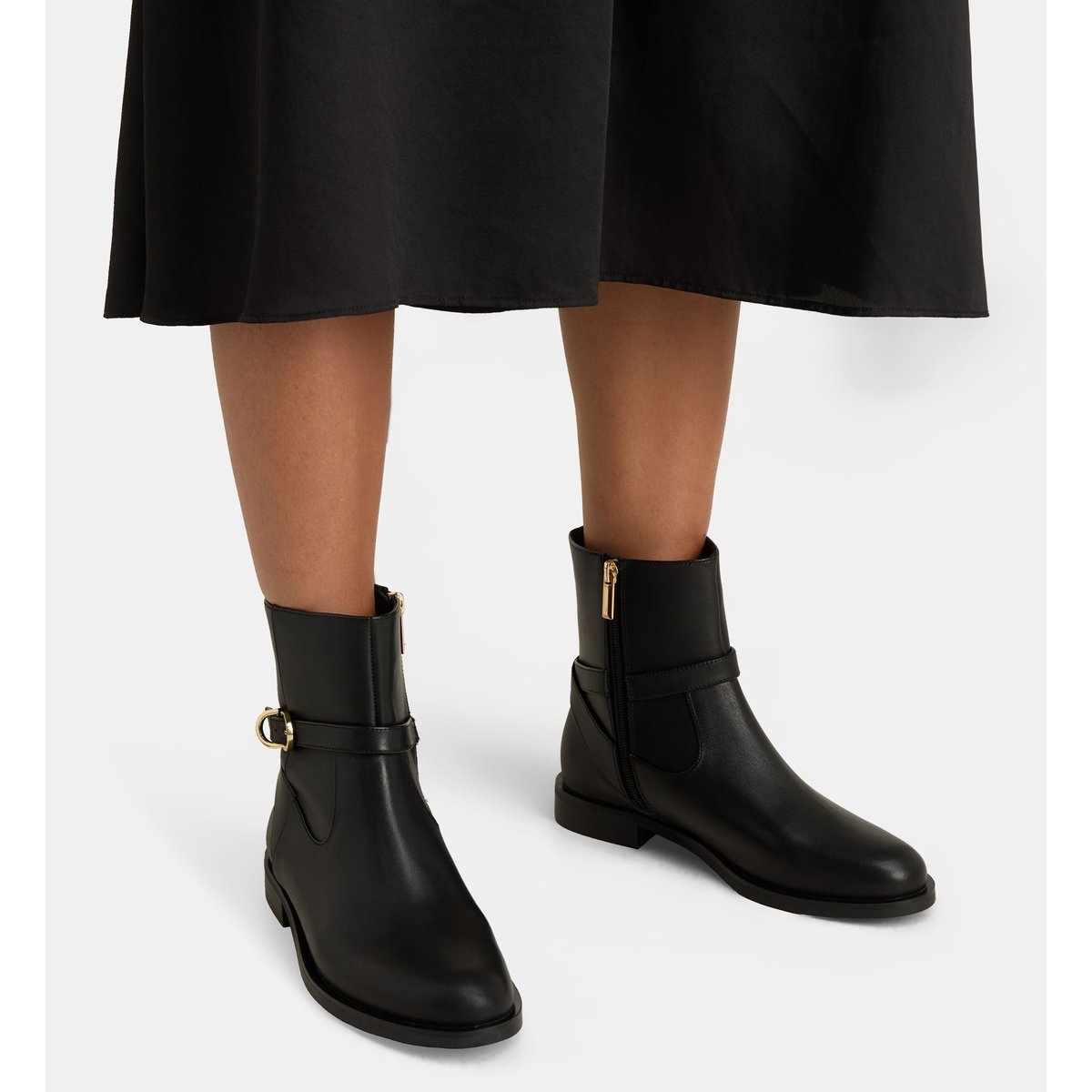 Bottines cavalières à boucle charline noir, GALERIES LAFAYETTE