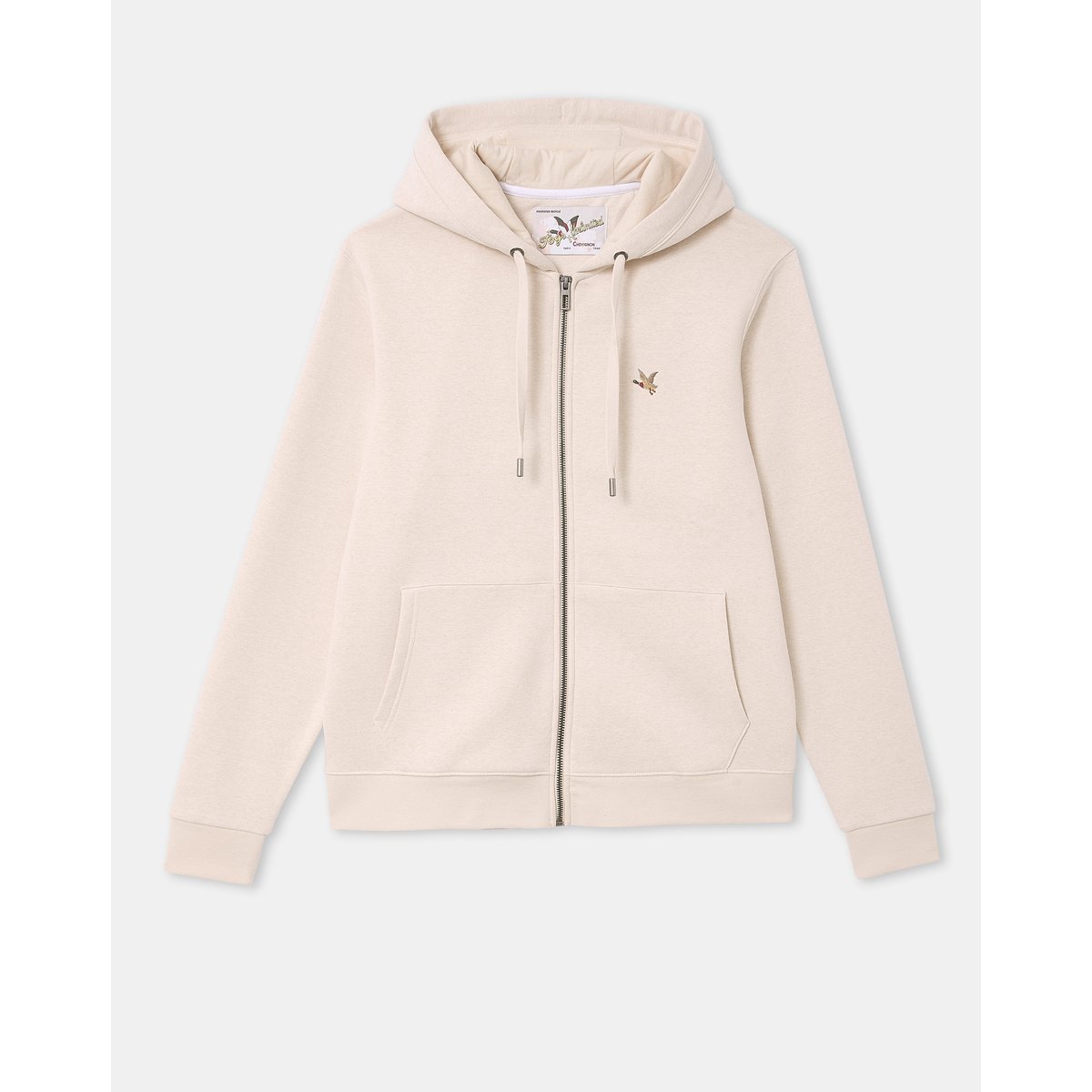 Sweat Shirt en coton CITY HOOD ZIPPE beige, CHEVIGNON