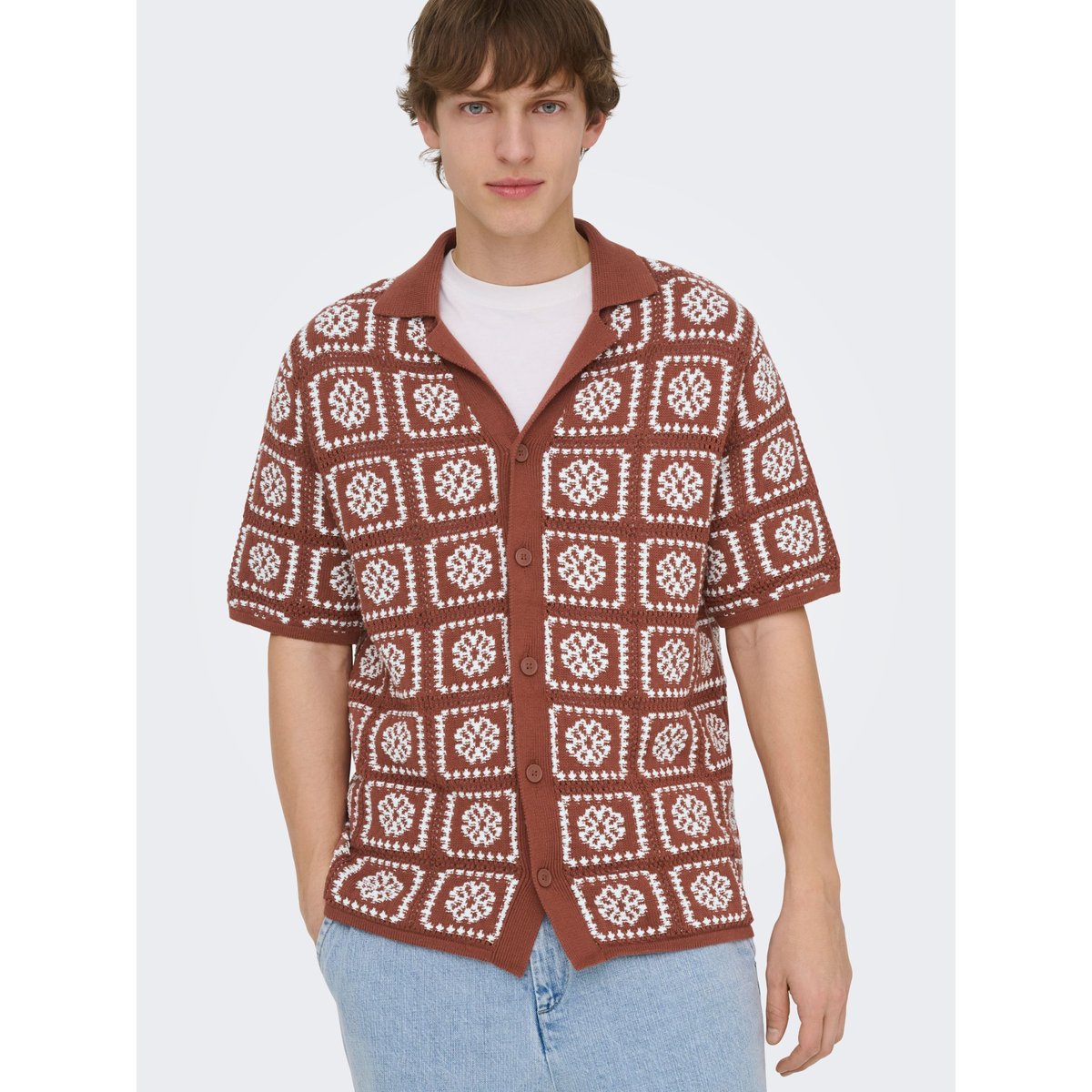 Col Polo En Maille cloud dancer, ONLY & SONS