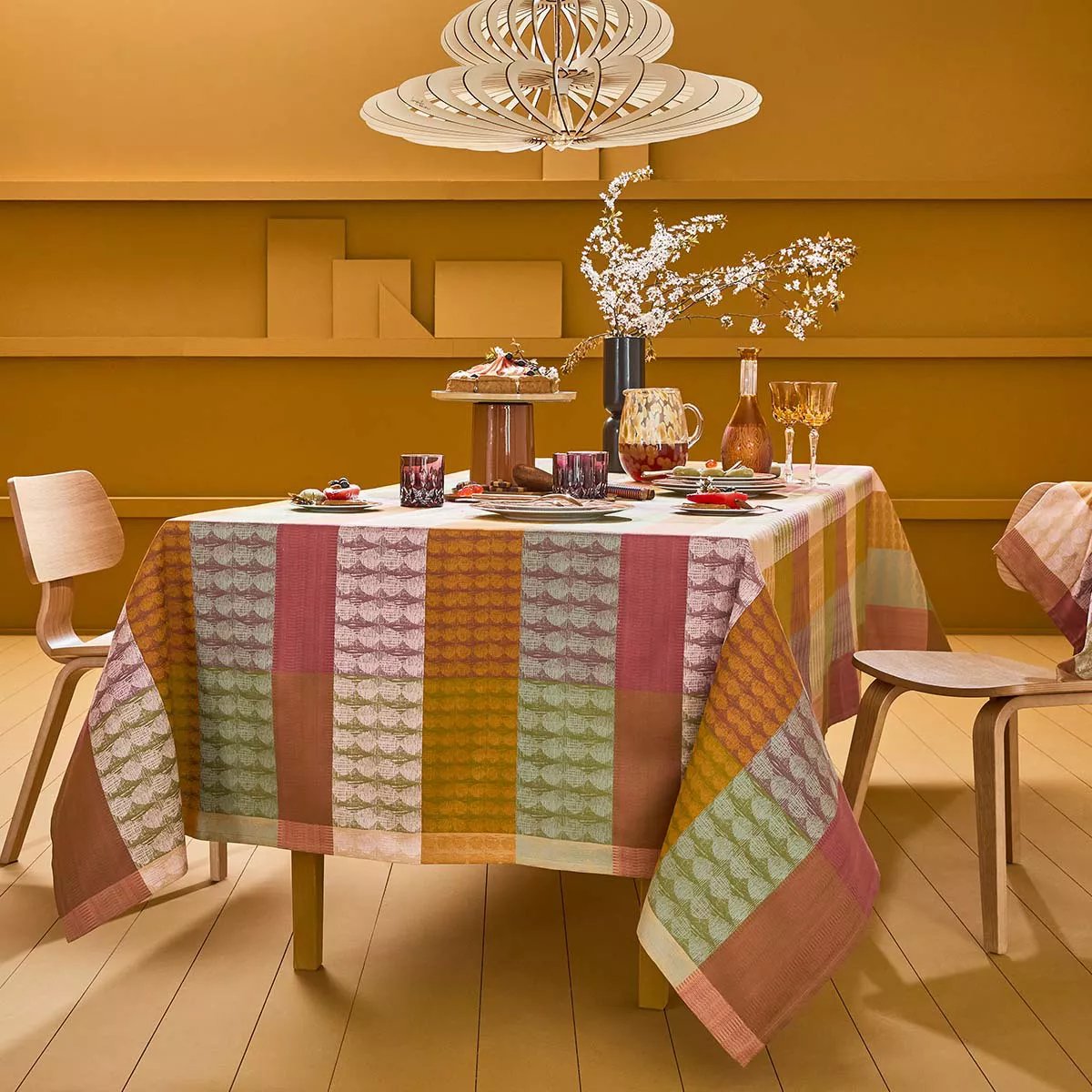 Nappe pur coton MILLE HALOS prunus, GARNIER THIEBAUT