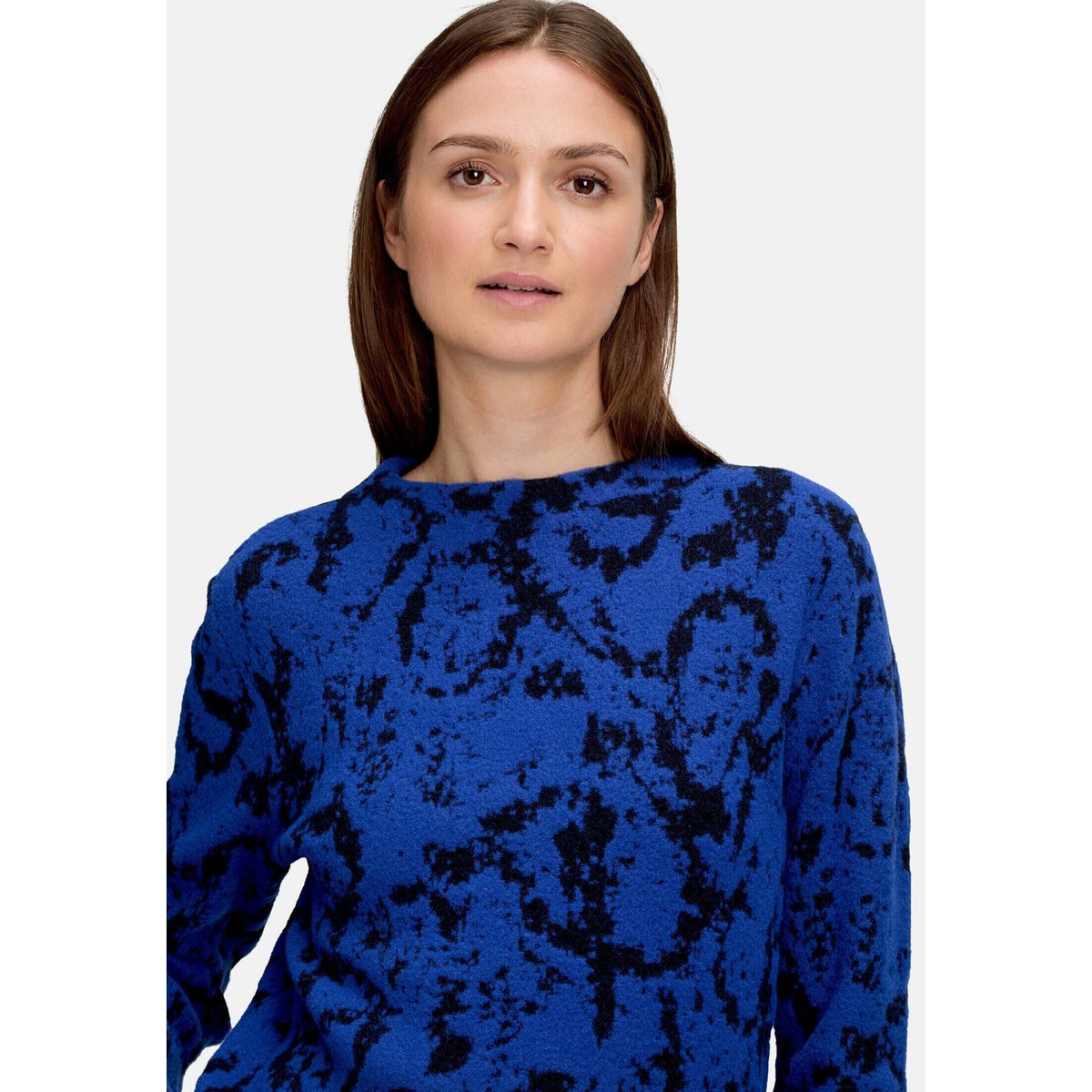 Pull-over en maille à col droit blue/black, BETTY & CO