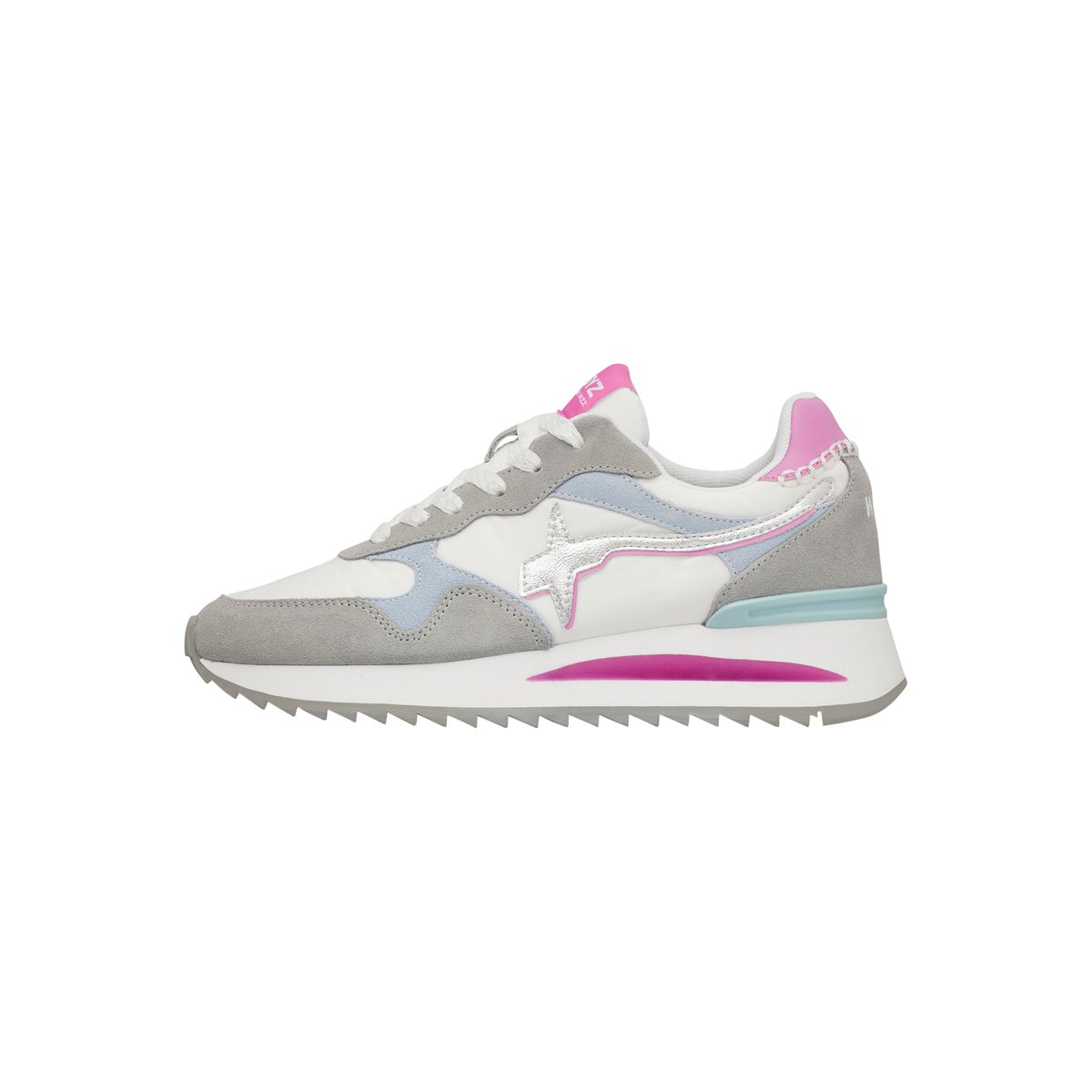 Sneakers en tissu technique et en daim YAK-W. beige-blanc, W6YZ