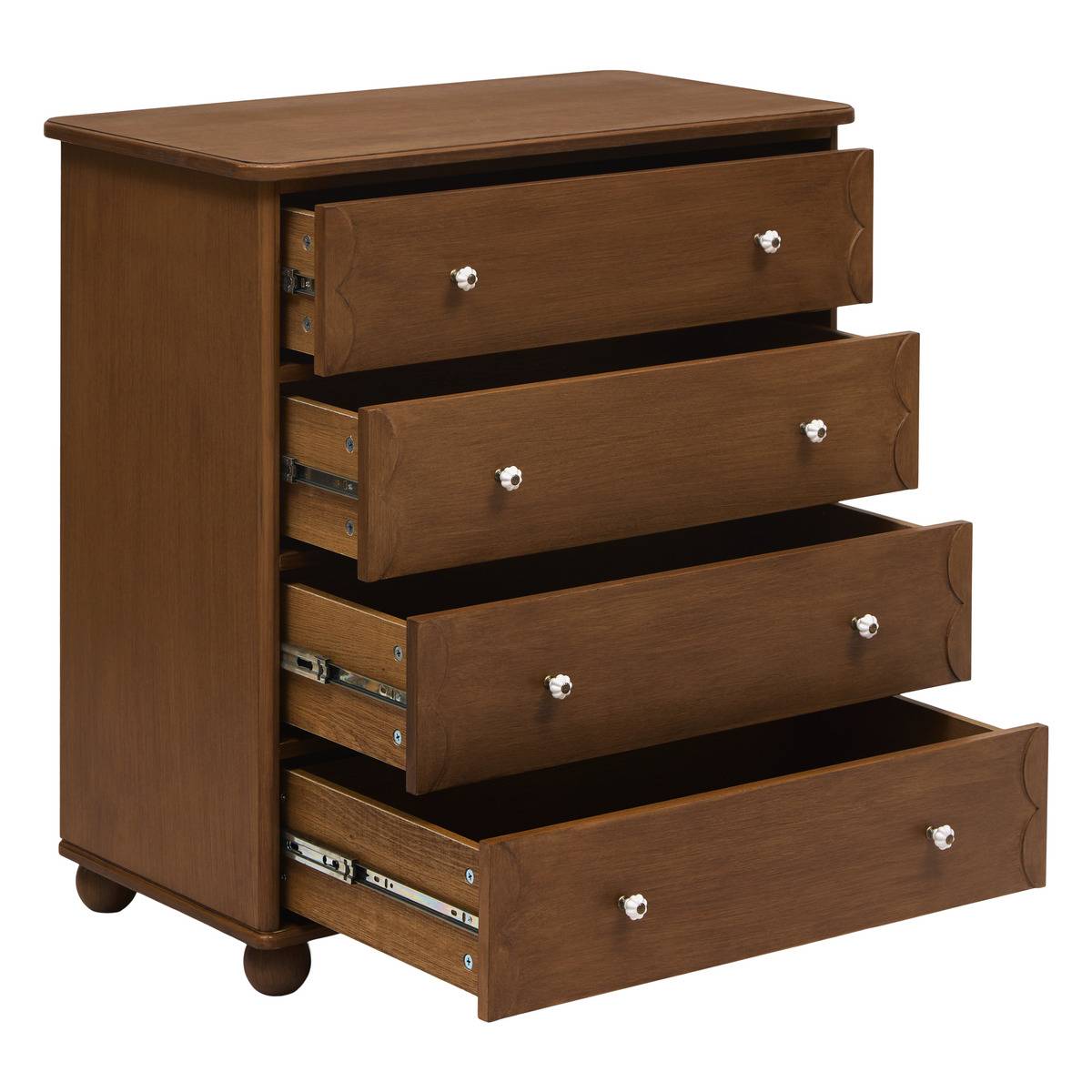 Commode rectangulaire avec 4 tiroirs en pin MONA marron, ATMOSPHERA