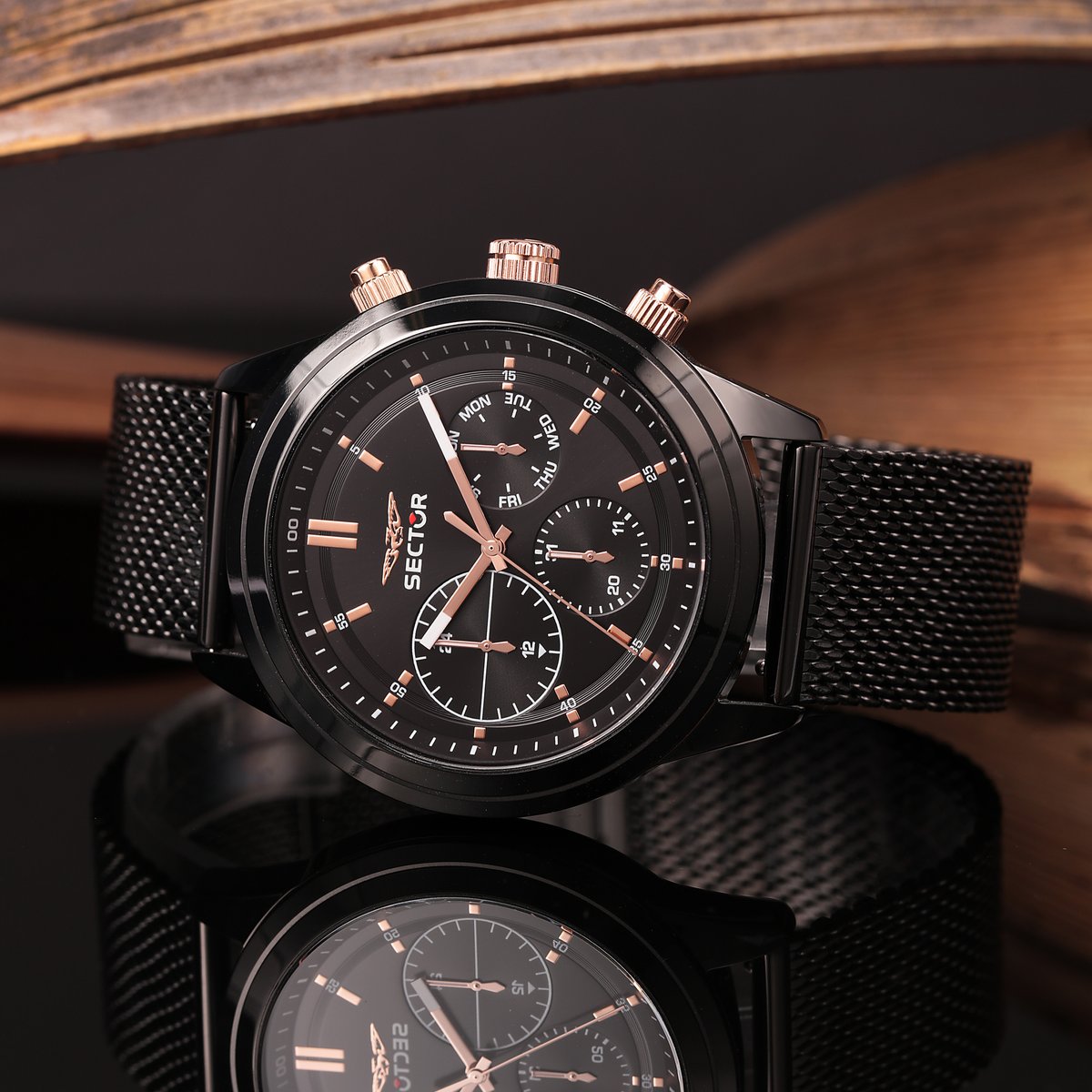 Montre multifonction 670 noir, SECTOR