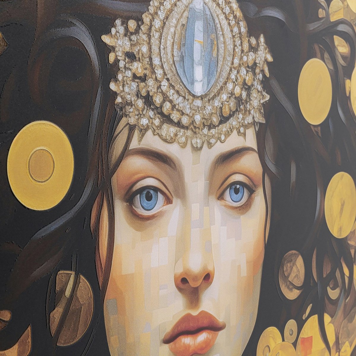 Tableau en verre femme, ART NOUVEAU jaune, KARE DESIGN