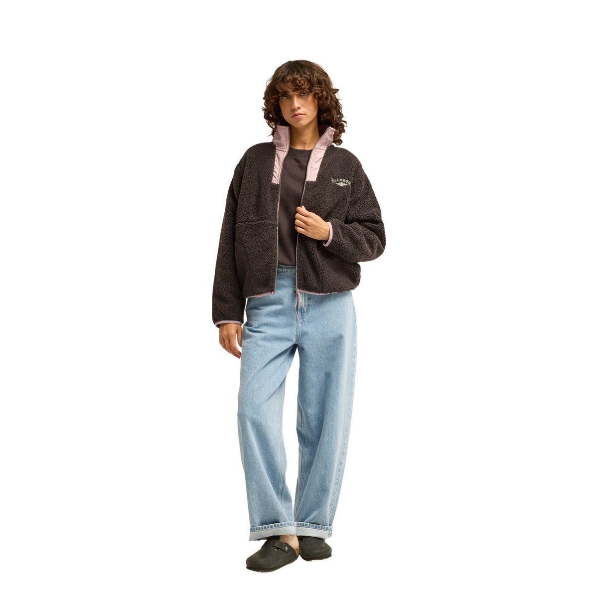 Polaire zippée en sherpa MOUNTAIN LIFE noir black sands, BILLABONG