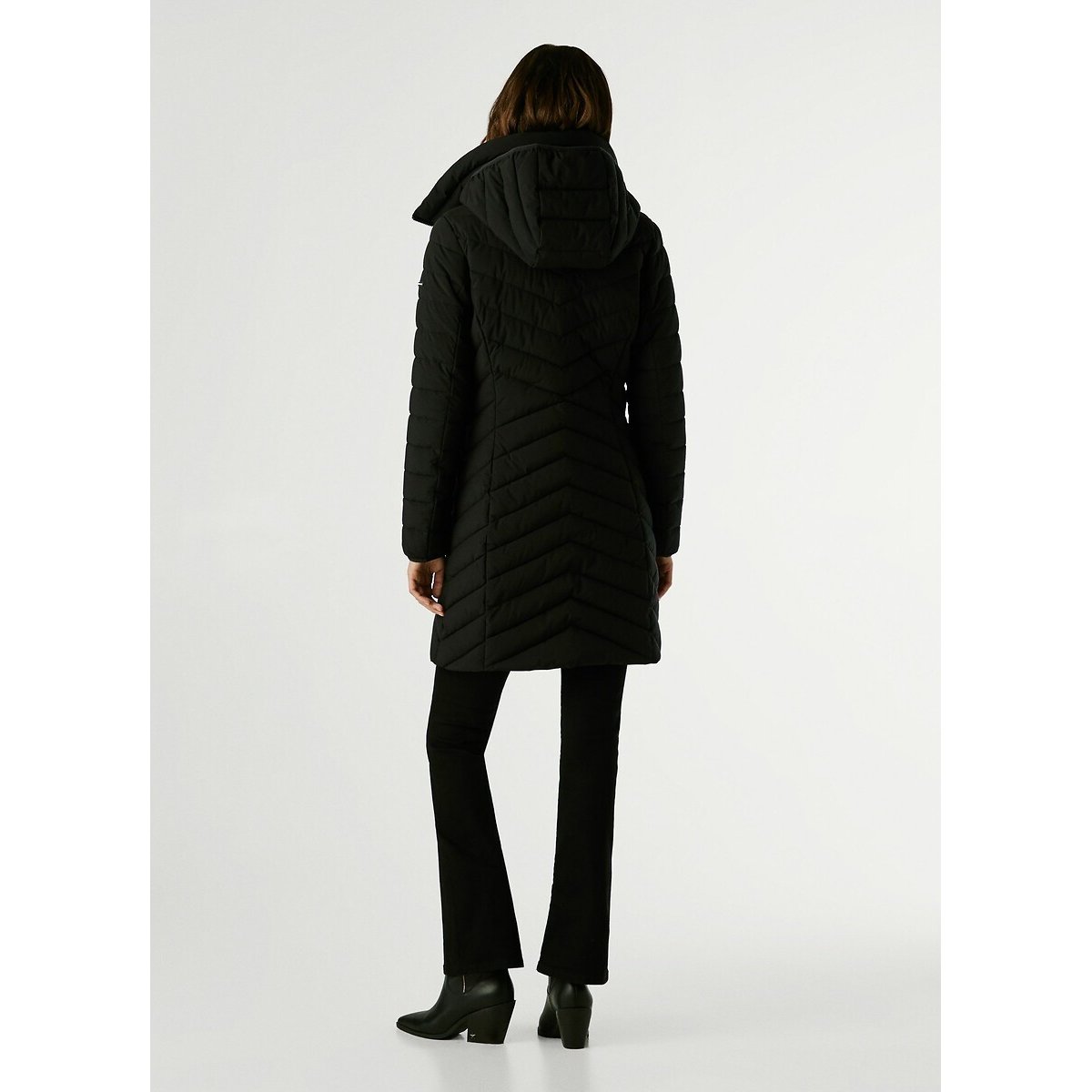 Sann Mid-Length Padded Jacket with Hood black, PEPE JEANS