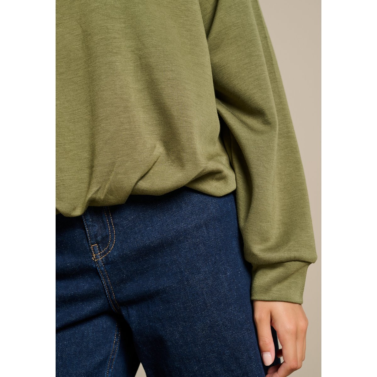 Sweat coupe ballon khaki, LOLALIZA