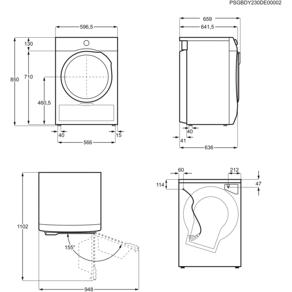 Sèche linge pompe à chaleur EW6HI4936AB couleur unique, ELECTROLUX