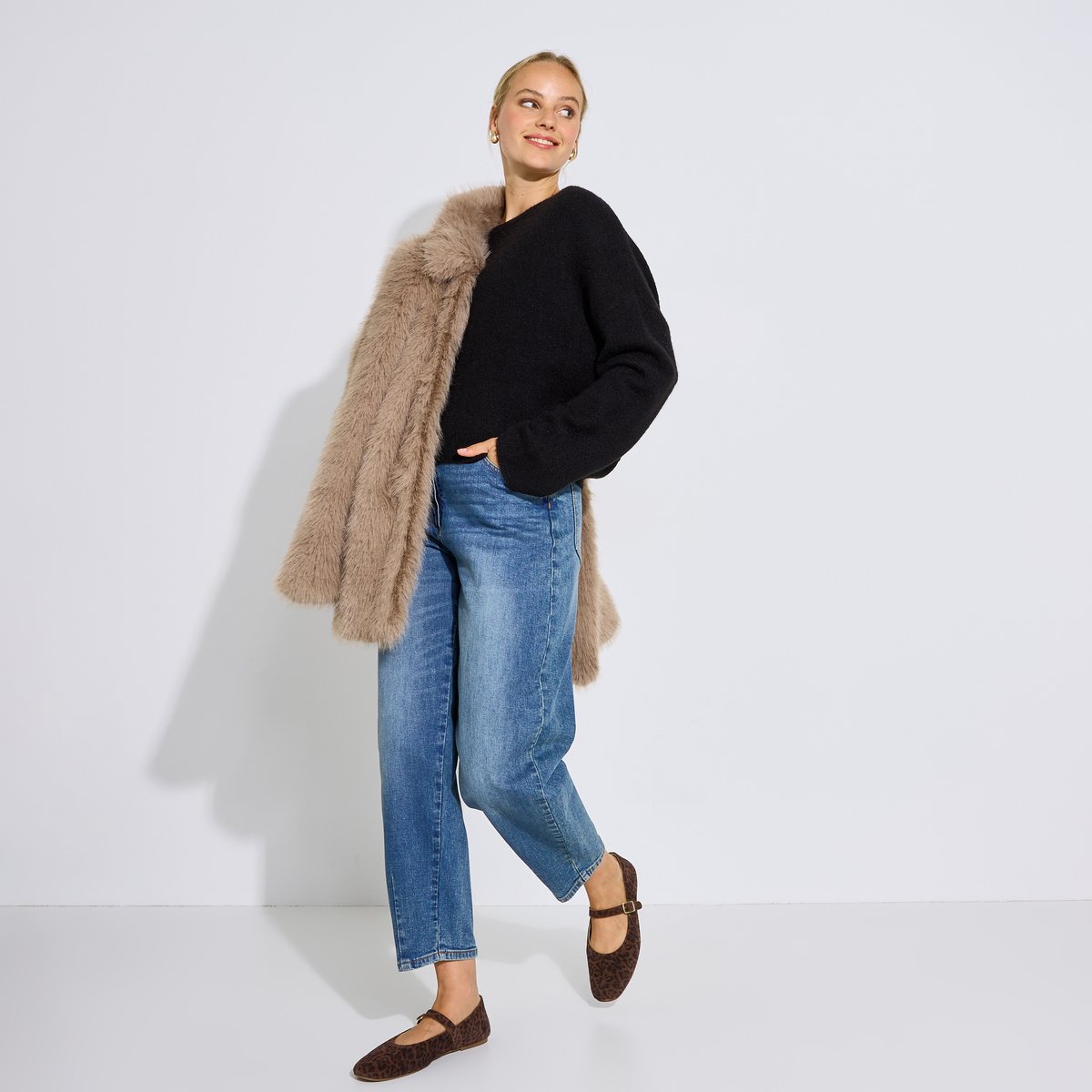 Pull loose col rond noir, GRAIN DE MALICE