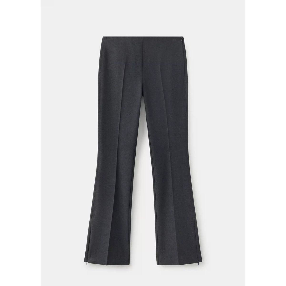 Pantalon ajusté avec fente sur le bas gris, MANGO