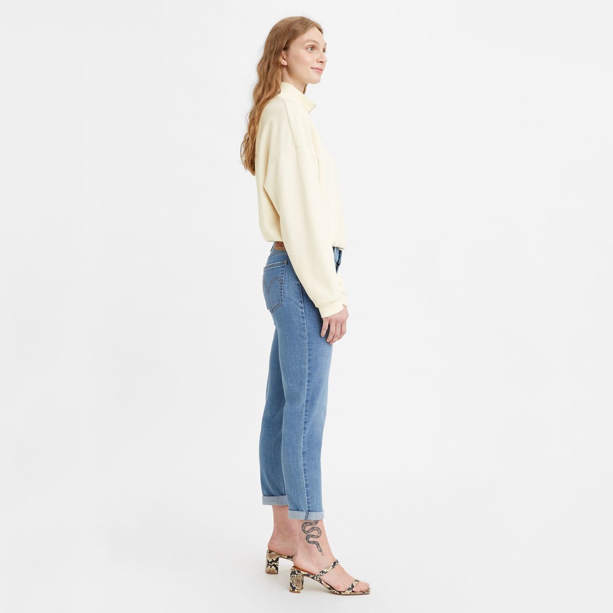 Jean Mid Rise Boyfriend bleu - lapis topic, LEVI'S