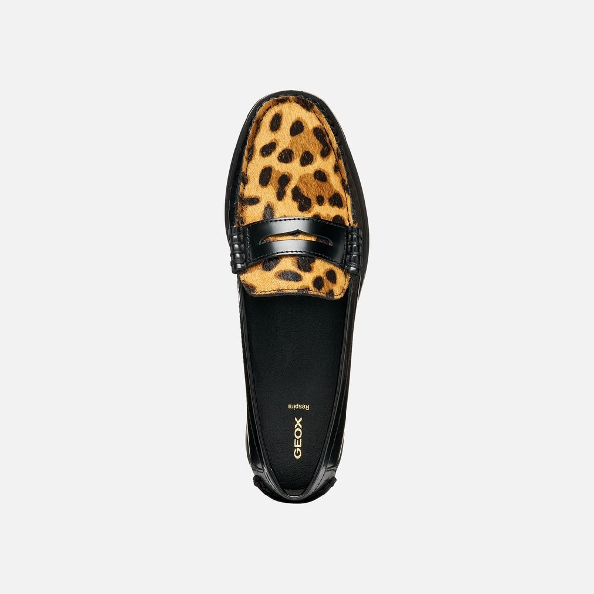 Mocassins en cuir, NOEMEN noir/cognac, GEOX
