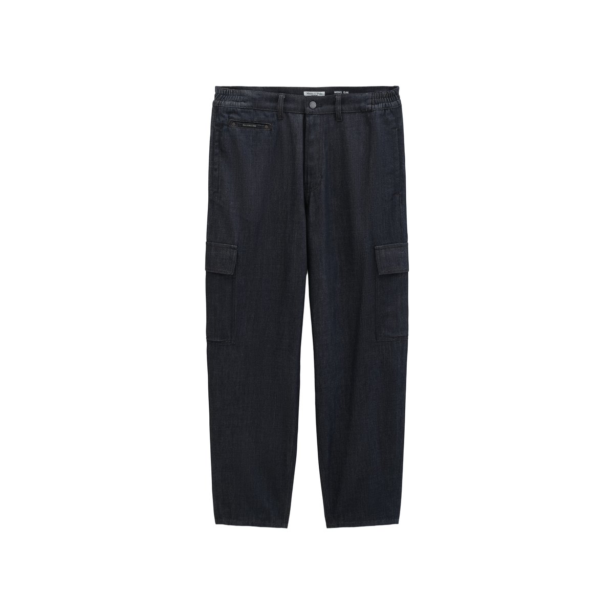 Jean cargo modèle Isak, coupe large, fuselée et raccourcie réalisé avec Orange Fiber bleu, MARC O’POLO DENIM