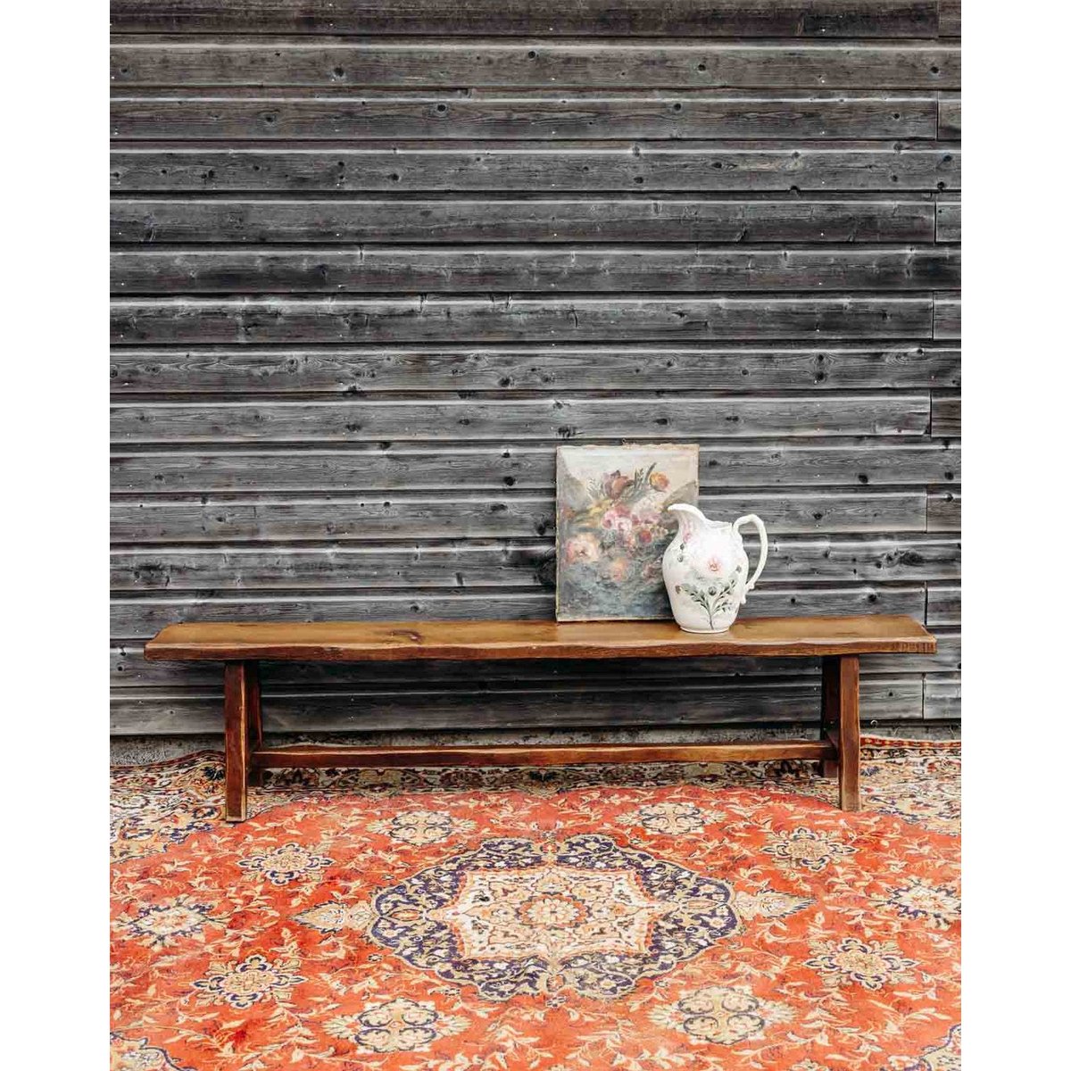 Banc de ferme Antoine N°437 - Bon état marron, DEBONGOUT
