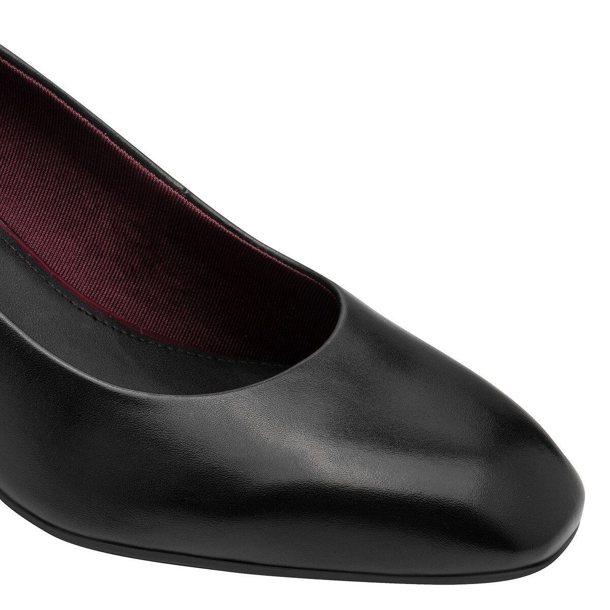 Escarpins en cuir, bout amande noir, TAMARIS