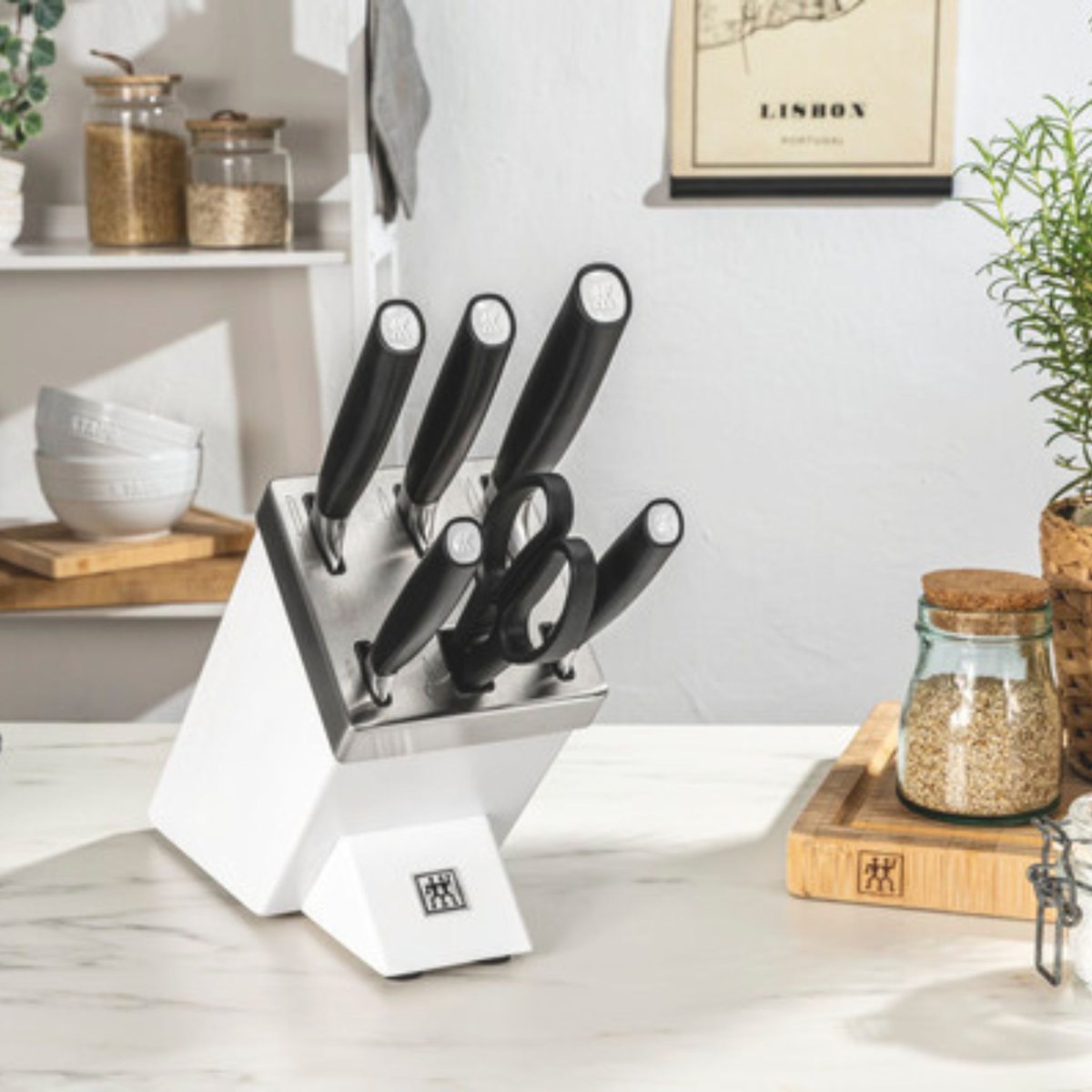 7-pcs, Bloc de couteaux couleur unique, ZWILLING