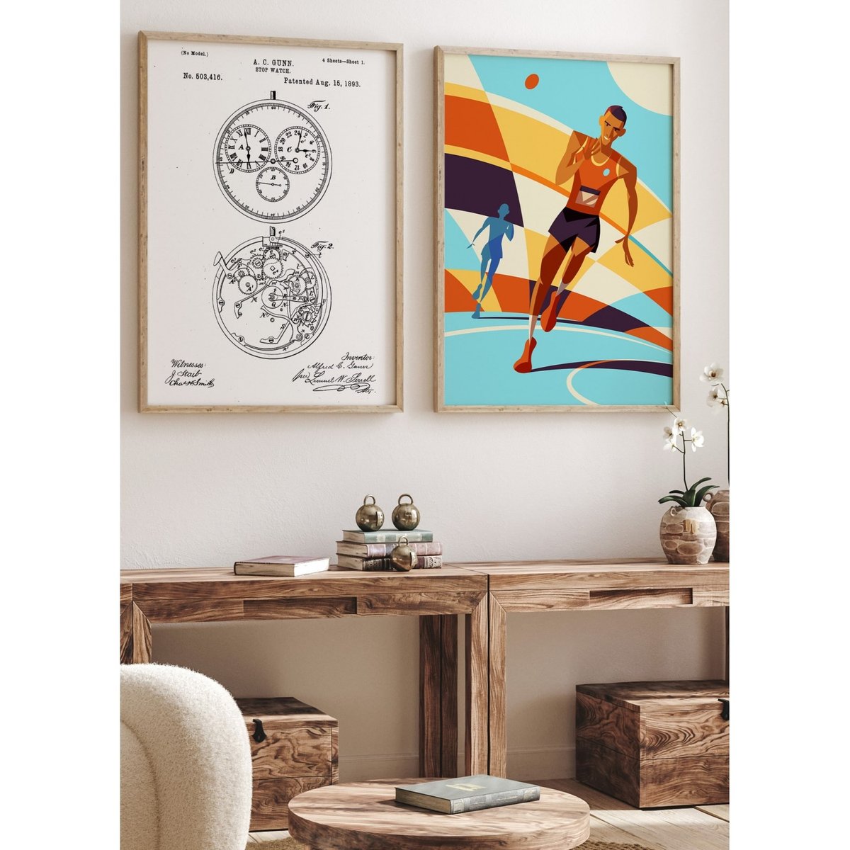 Affiche Athlétisme blanc, L'AFFICHERIE