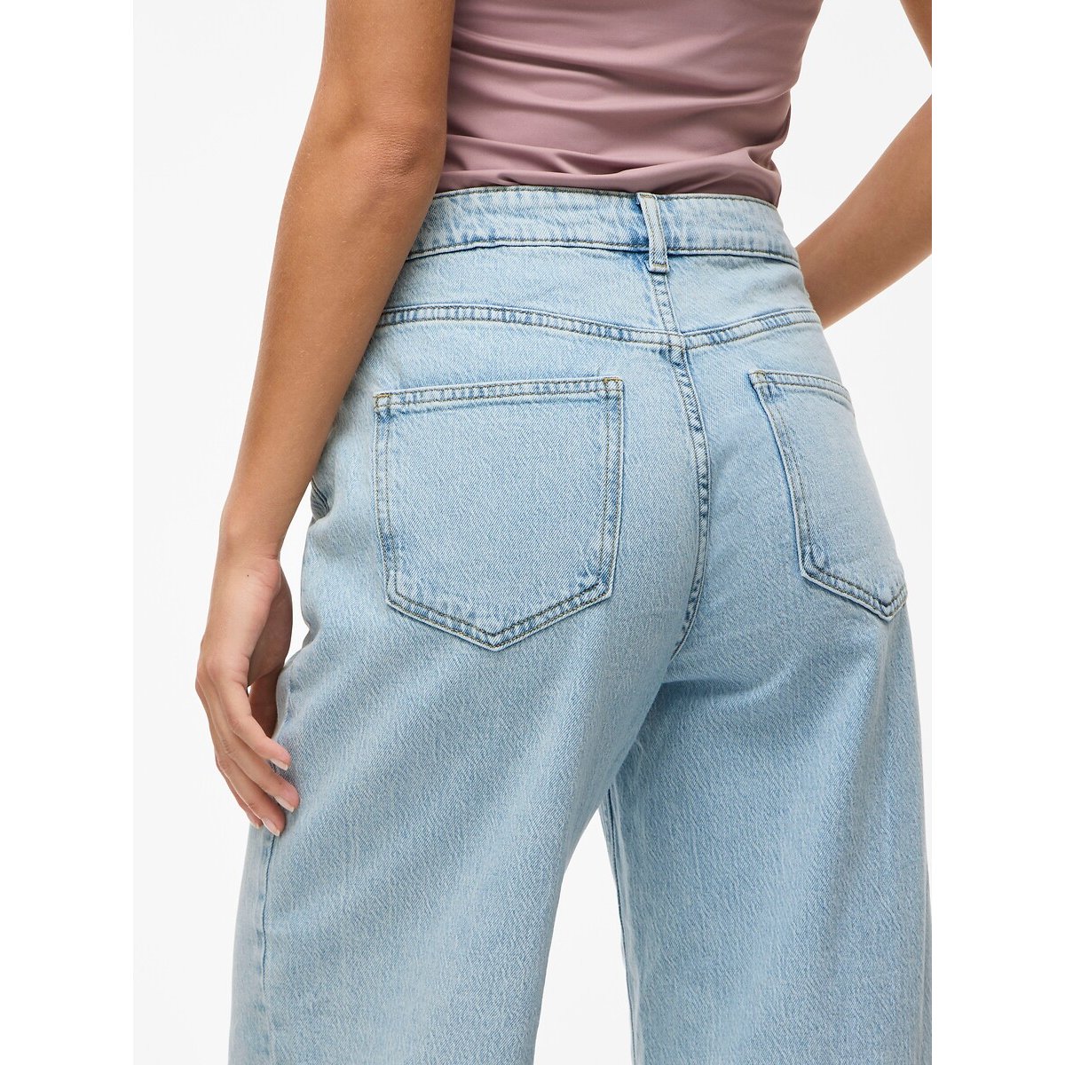 Jean large, taille haute light blue denim, VILA