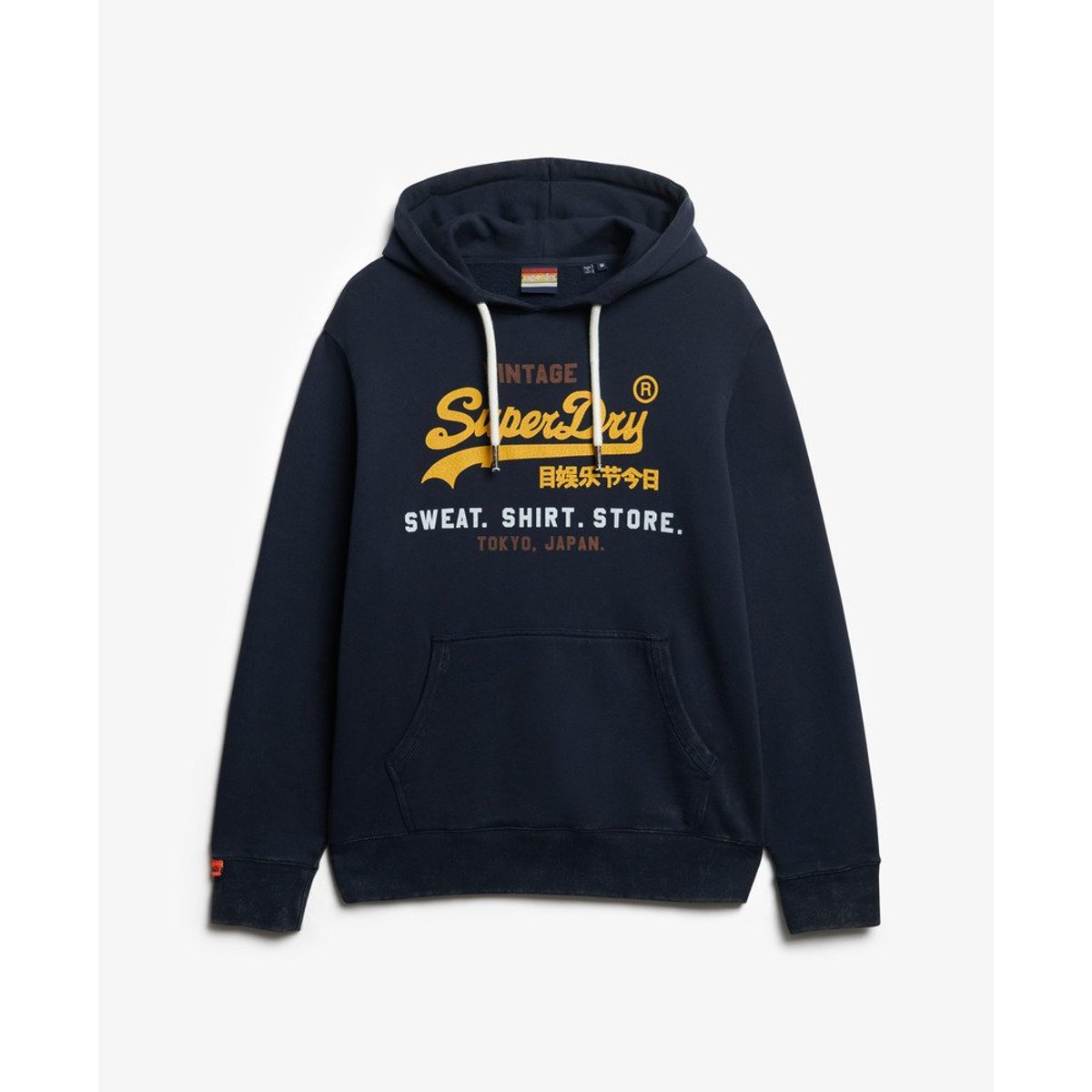 Sweat à capuche décontracté Vintage Logo Cali bleu marine éclipse, SUPERDRY