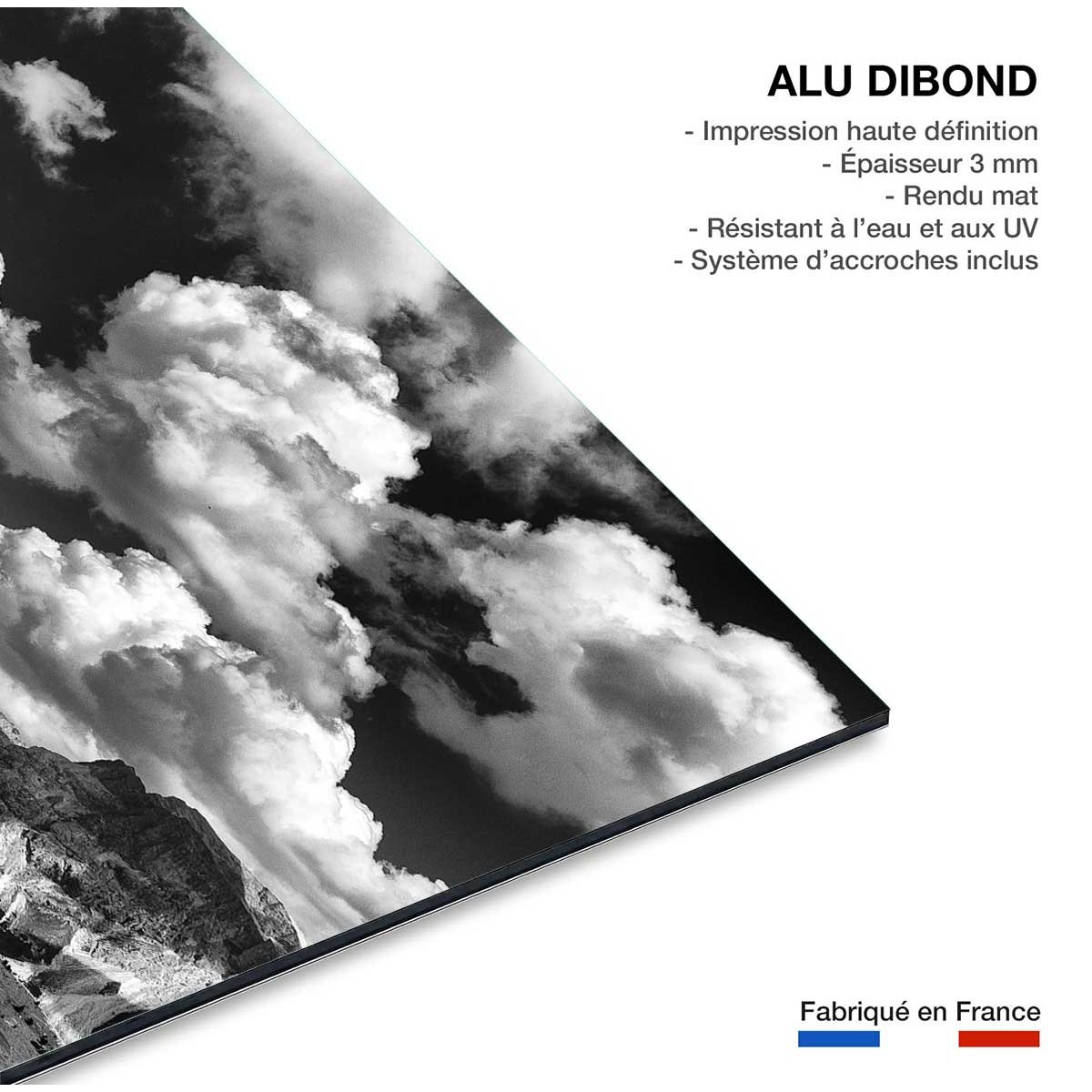 Tableau noir et blanc dolomites tableau alu dibond, HEXOA