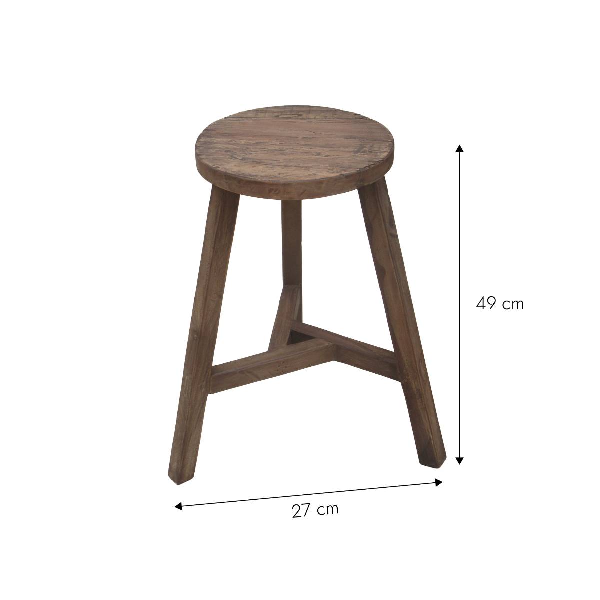 Tabouret Nolah bois foncé, MADE IN MEUBLES
